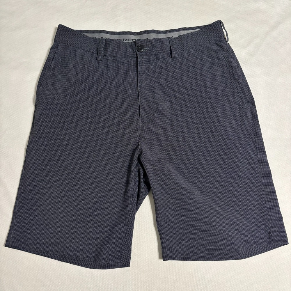 Roundtree & Yorke Performance Shorts Men's 30 Black‎ and Gray Work Play Stretch